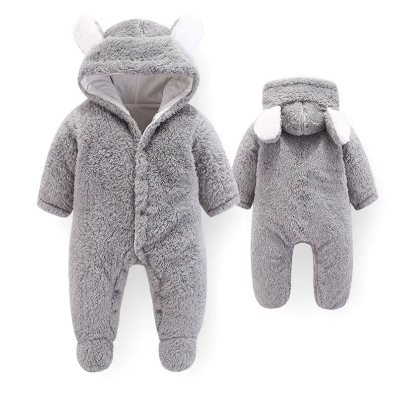 Winter Newborn Baby Rompers Hoodie Girls Boys