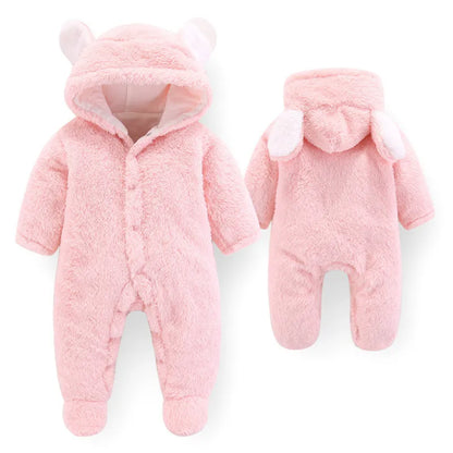 Winter Newborn Baby Rompers Hoodie Girls Boys