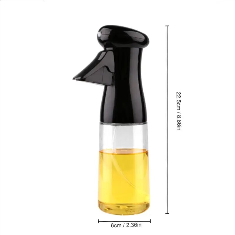 1pc 200ML Black Kitchen Oil Bottle Cooking Oil Spray Olive Camping Barbecue RoastingOil Bottle Fitness Barbecue Spray Bottle