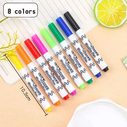 Magic watercolor pen color whiteboard pen children's DIY painting early education erasable floating painting floating in water