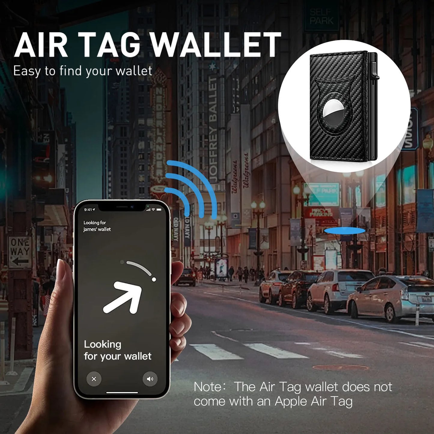 Refined Traceable AirTag Wallet