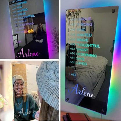 Personalized Name Mirror Light For Bedroom