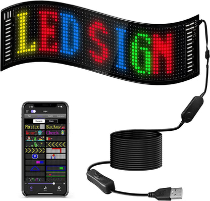 RGB Pattern Graffiti Scrolling Text Animation Display Car Shop,Bluetooth APP