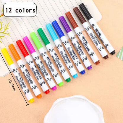 Magic watercolor pen color whiteboard pen children's DIY painting early education erasable floating painting floating in water