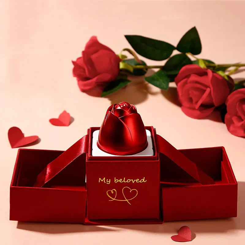 Lifting Rose Gift Box Necklace Ring Display Box For Women