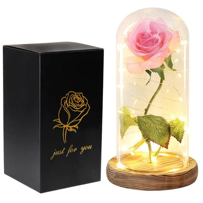 Eternal Rose in Glass Cover Valentine's Day Gift