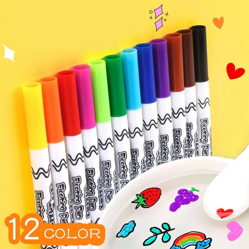 Magic Water Pen Color Whiteboard Pen Children'S DIY Painting Early Education Magic Pen Floating Drawings Markers Float In Water