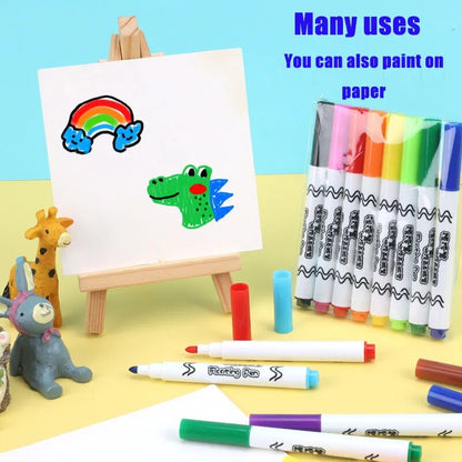 Magic watercolor pen color whiteboard pen children's DIY painting early education erasable floating painting floating in water